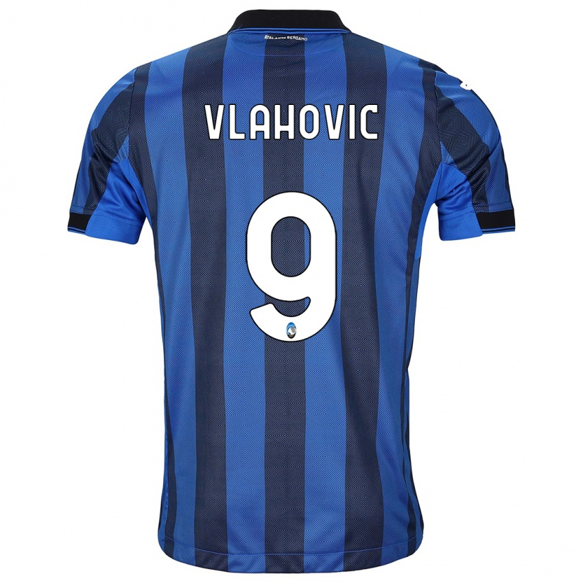 Mujer Camiseta Vanja Vlahovic #9 Azul Negro 1ª Equipación 2023/24 La Camisa