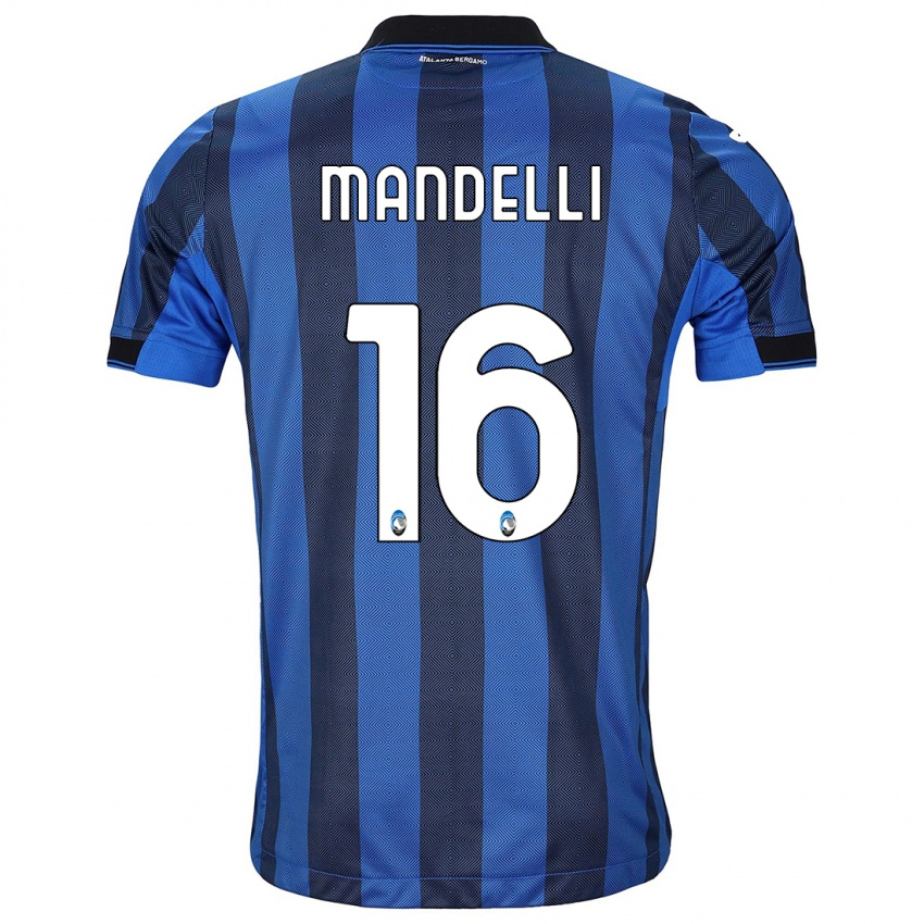 Mujer Camiseta Giulia Mandelli #16 Azul Negro 1ª Equipación 2023/24 La Camisa