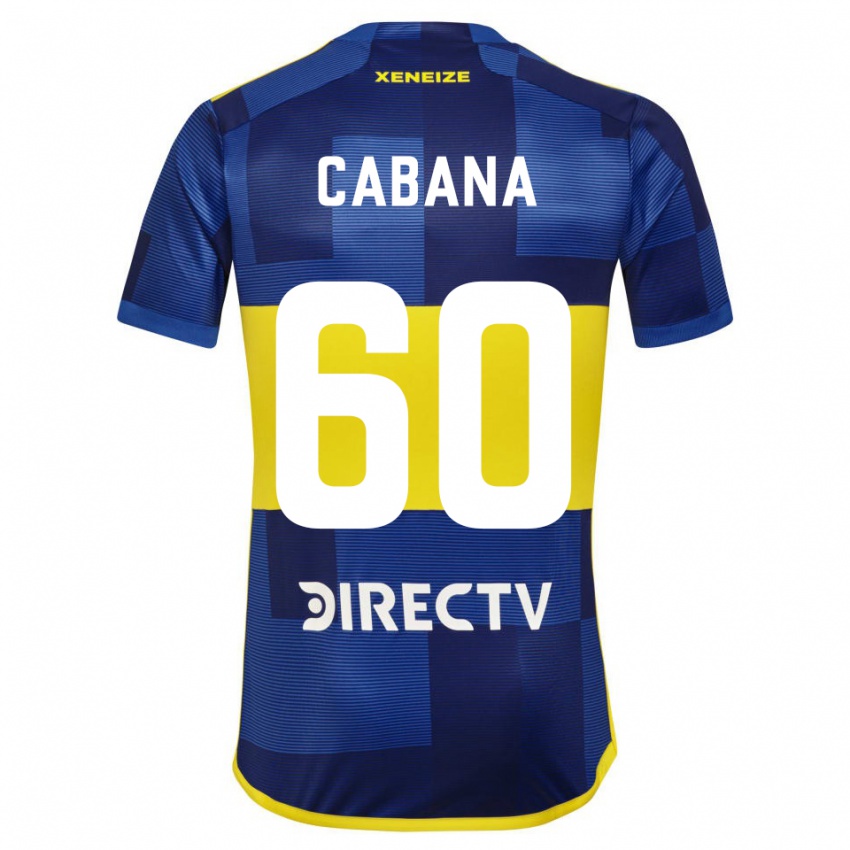 Mujer Camiseta Juan Pablo Cabana #60 Azul Oscuro Amarillo 1ª Equipación 2023/24 La Camisa
