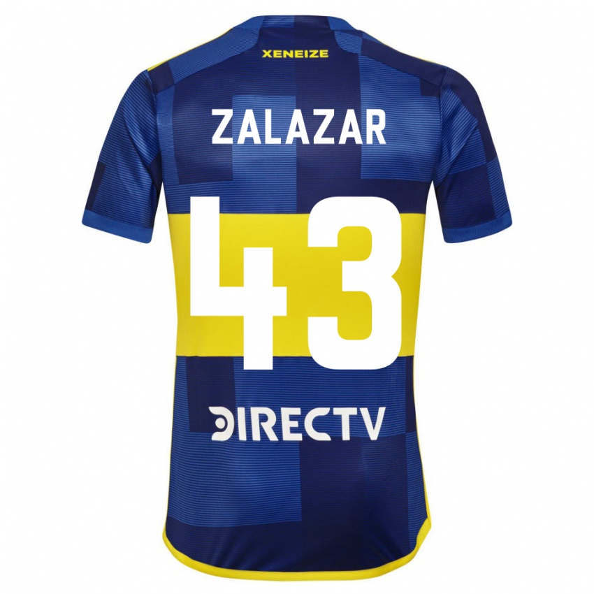Mujer Camiseta Maximiliano Zalazar #43 Azul Oscuro Amarillo 1ª Equipación 2023/24 La Camisa