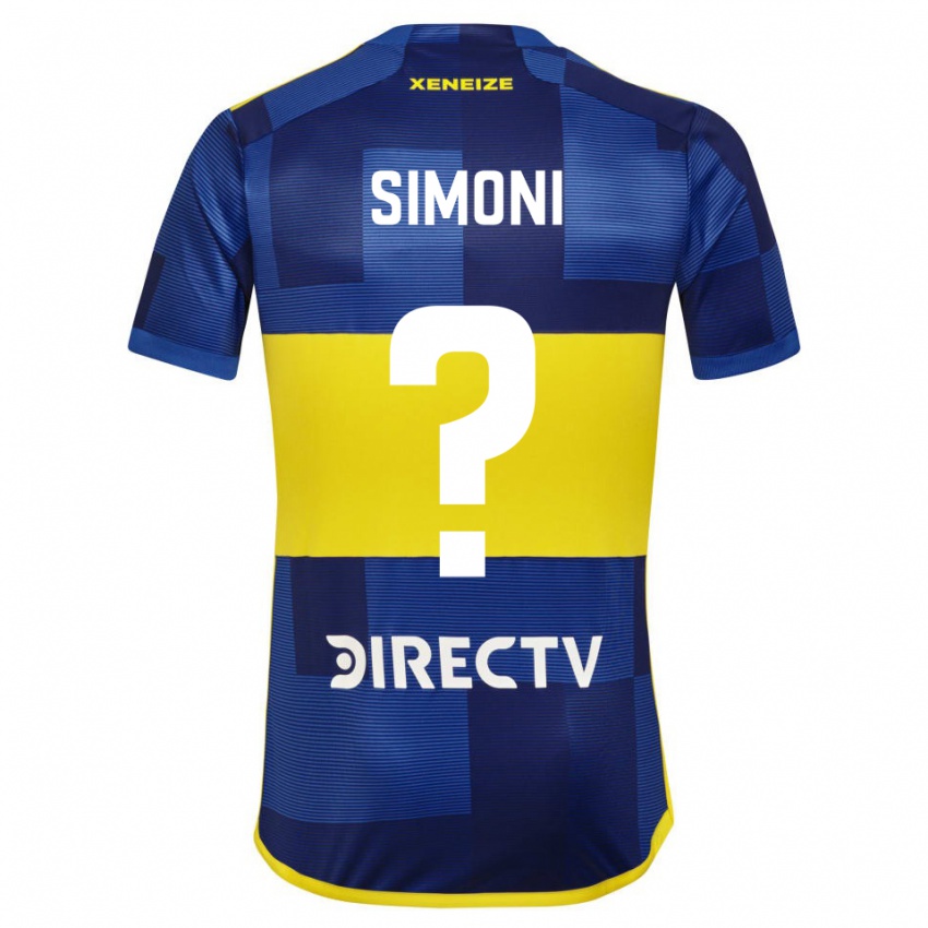 Mujer Camiseta Valentino Simoni #0 Azul Oscuro Amarillo 1ª Equipación 2023/24 La Camisa