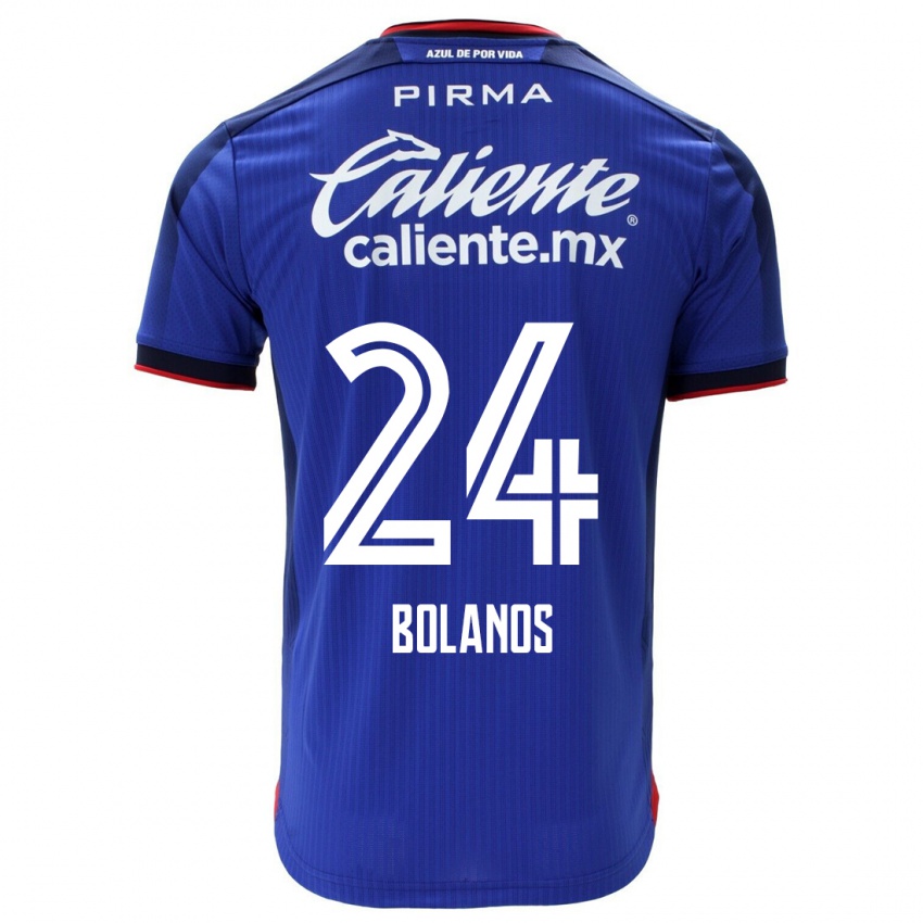 Mujer Camiseta Jatziry Bolanos #24 Azul 1ª Equipación 2023/24 La Camisa