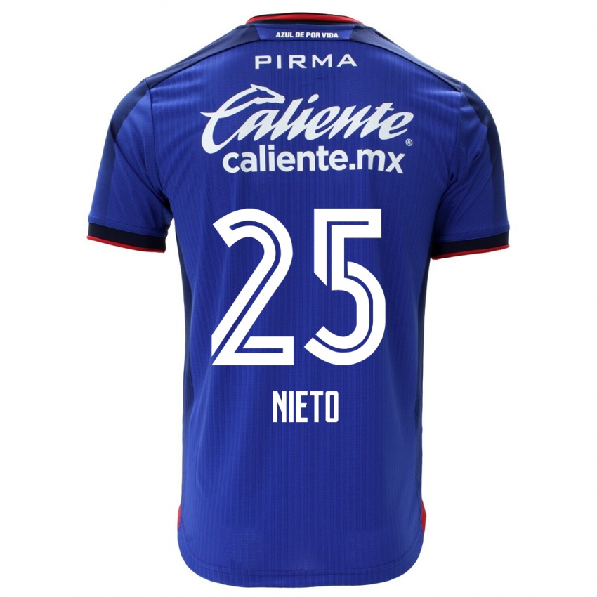 Mujer Camiseta Natsidieli Nieto #25 Azul 1ª Equipación 2023/24 La Camisa