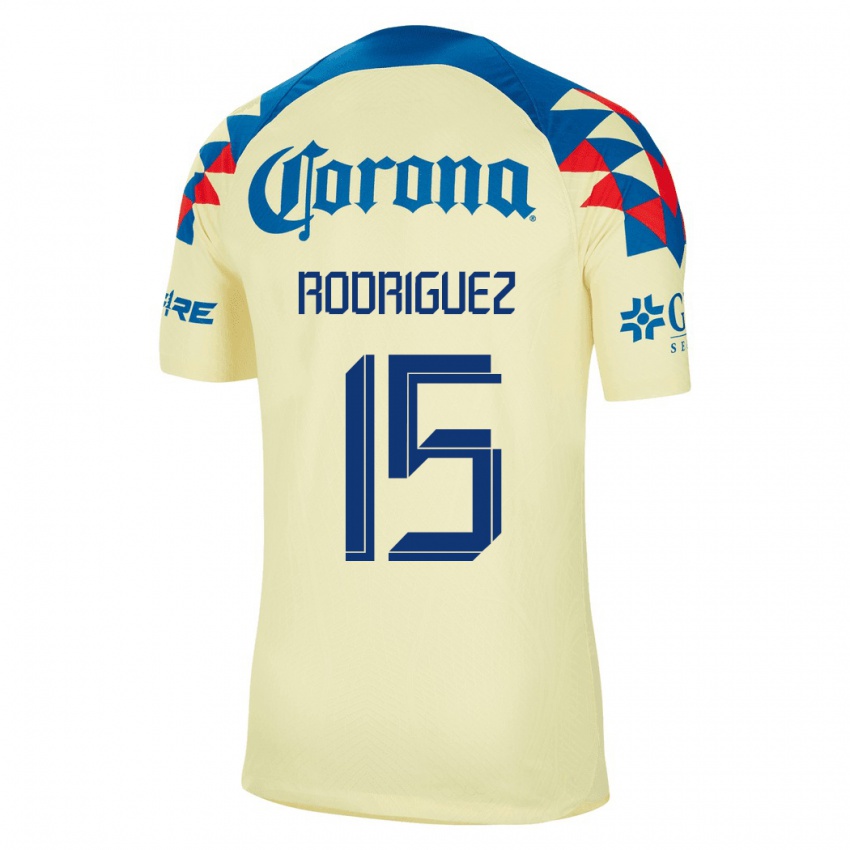 Mujer Camiseta Kimberly Rodriguez #15 Amarillo 1ª Equipación 2023/24 La Camisa