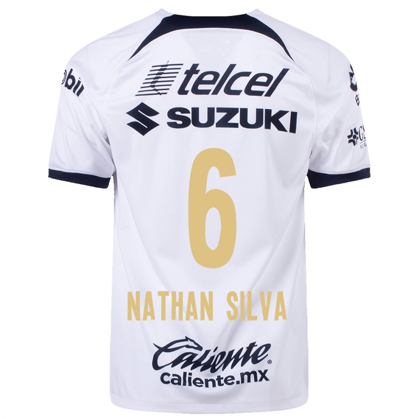 Mujer Camiseta Nathan Silva #6 Blanco 1ª Equipación 2023/24 La Camisa
