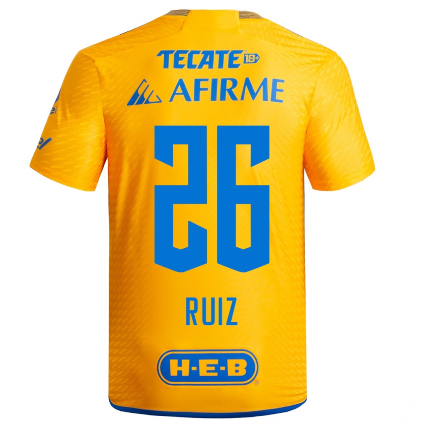 Mujer Camiseta Michel Ruiz #26 Amarillo 1ª Equipación 2023/24 La Camisa