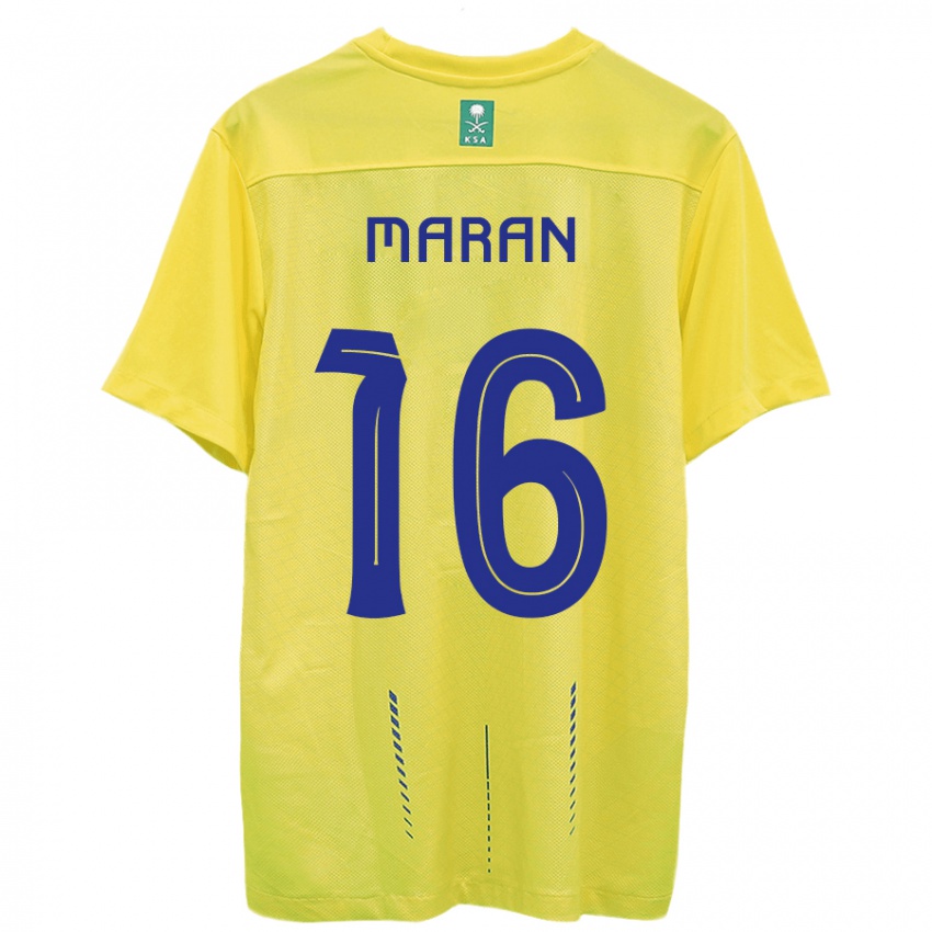 Mujer Camiseta Mohammed Maran #16 Amarillo 1ª Equipación 2023/24 La Camisa