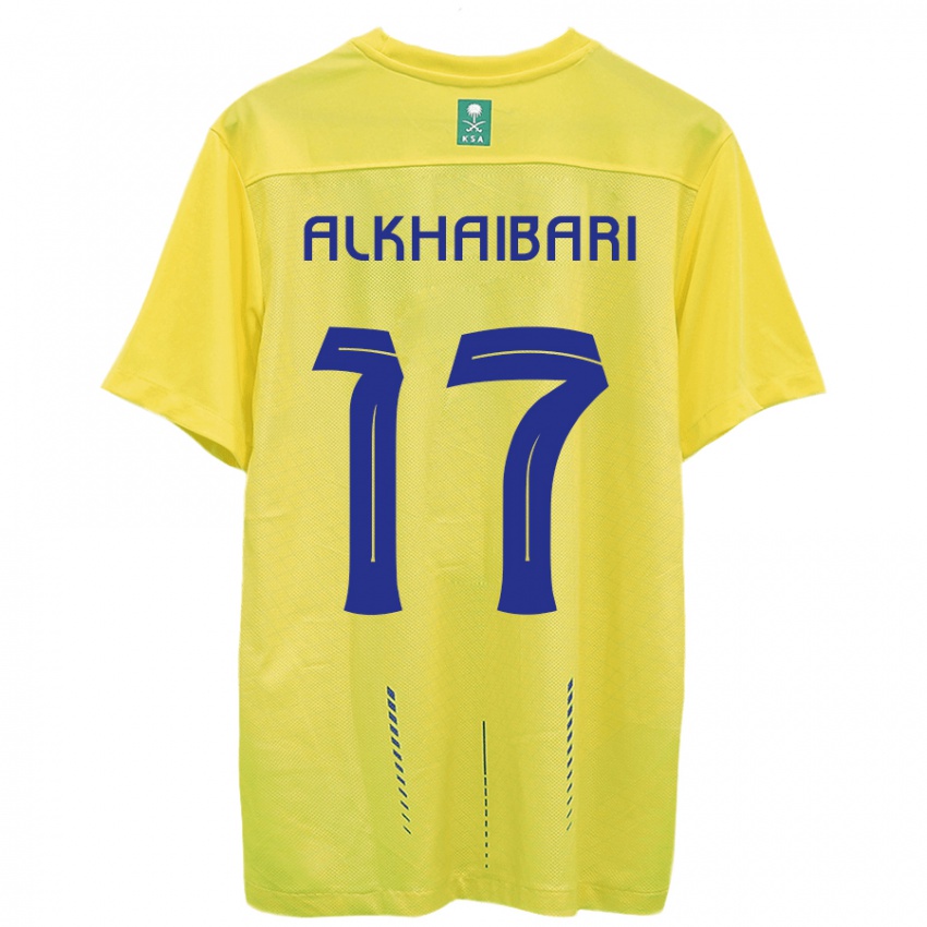 Mujer Camiseta Abdullah Al-Khaibari #17 Amarillo 1ª Equipación 2023/24 La Camisa