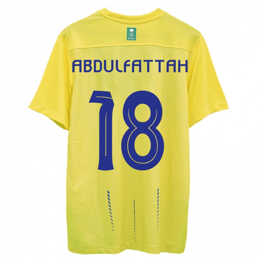 Mujer Camiseta Abdulfattah Adam #18 Amarillo 1ª Equipación 2023/24 La Camisa