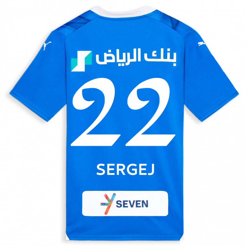 Mujer Camiseta Sergej Milinkovic-Savic #22 Azul 1ª Equipación 2023/24 La Camisa