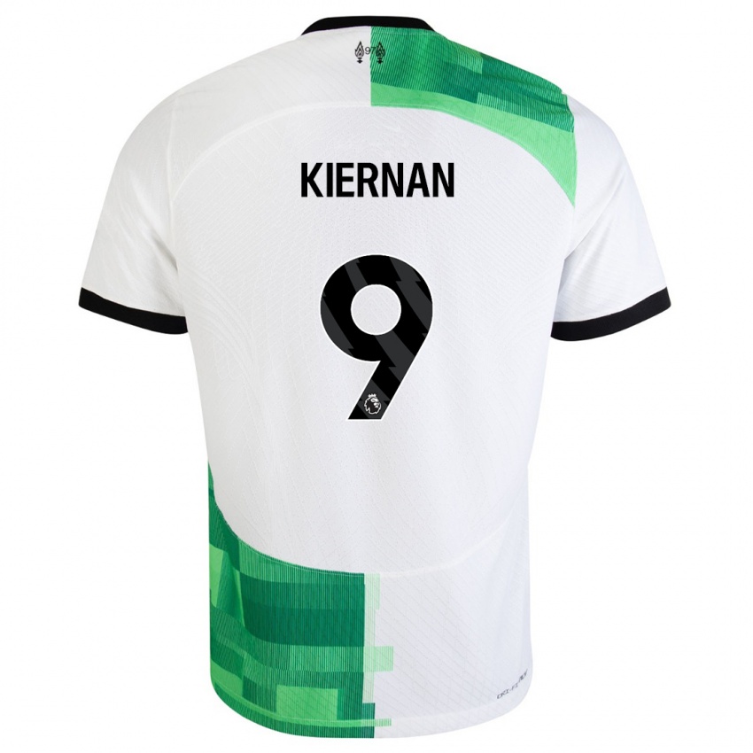 Mujer Camiseta Leanne Kiernan #9 Blanco Verde 2ª Equipación 2023/24 La Camisa