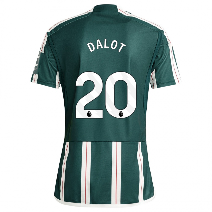 Mujer Camiseta Diogo Dalot #20 Verde Oscuro 2ª Equipación 2023/24 La Camisa