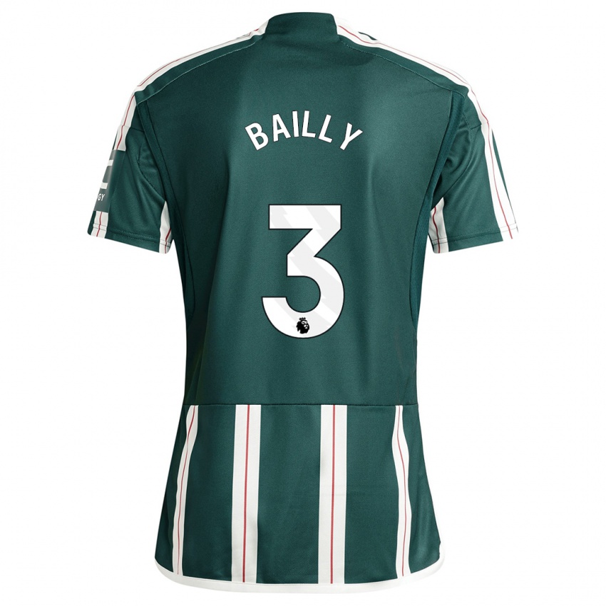 Mujer Camiseta Eric Bailly #3 Verde Oscuro 2ª Equipación 2023/24 La Camisa