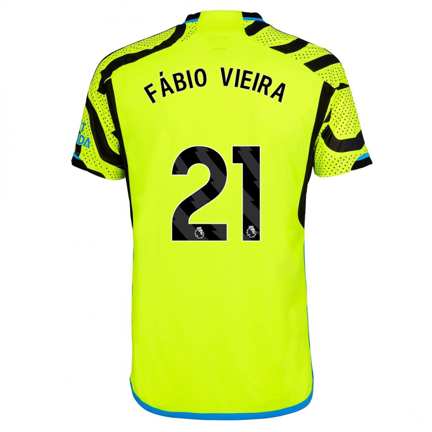 Mujer Camiseta Fabio Vieira #21 Amarillo 2ª Equipación 2023/24 La Camisa