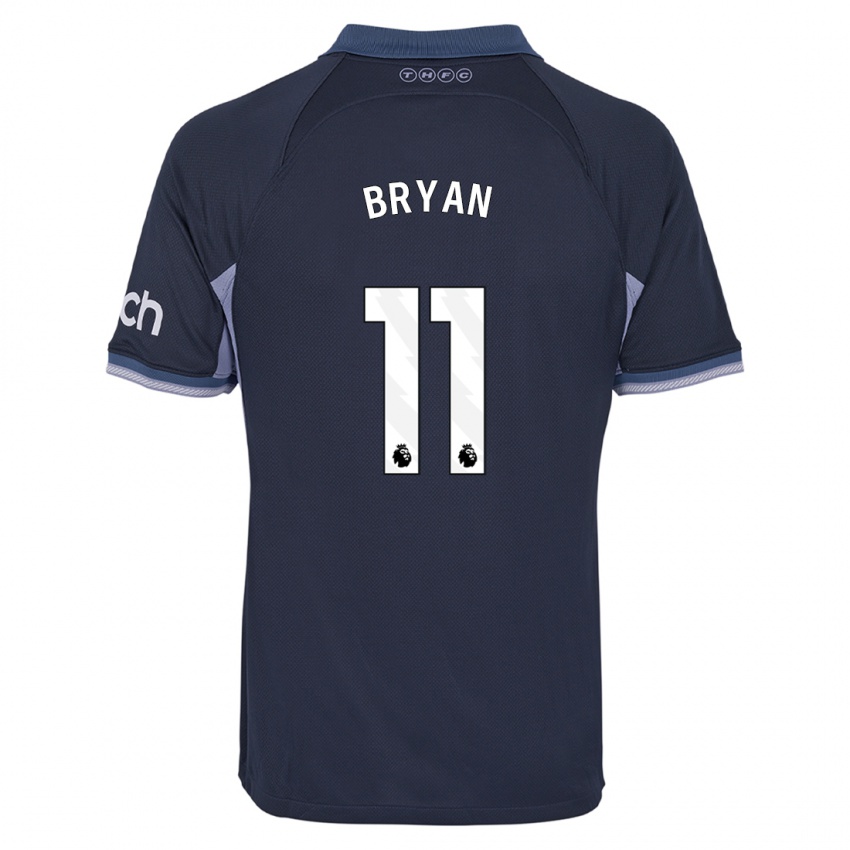 Mujer Camiseta Bryan Gil #11 Azul Oscuro 2ª Equipación 2023/24 La Camisa