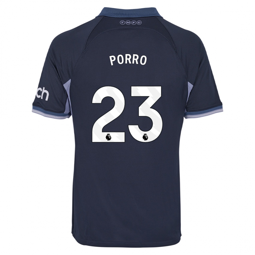 Mujer Camiseta Pedro Porro #23 Azul Oscuro 2ª Equipación 2023/24 La Camisa