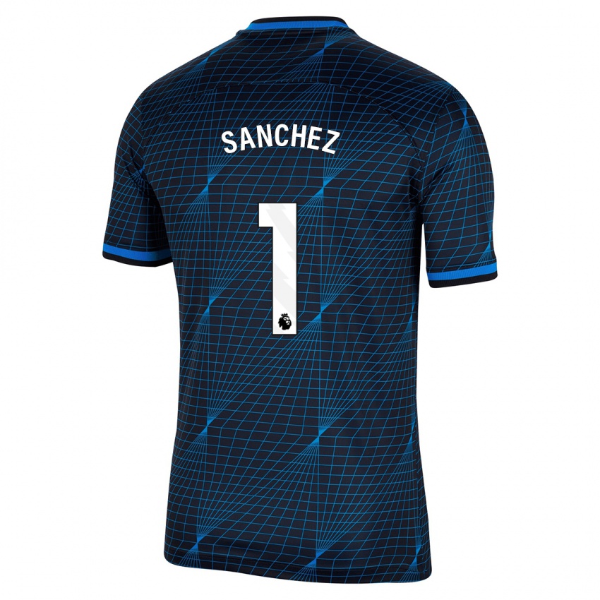 Mujer Camiseta Robert Sanchez #1 Azul Oscuro 2ª Equipación 2023/24 La Camisa