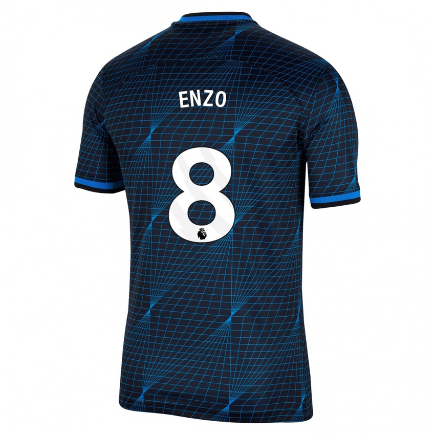 Mujer Camiseta Enzo Fernández #8 Azul Oscuro 2ª Equipación 2023/24 La Camisa