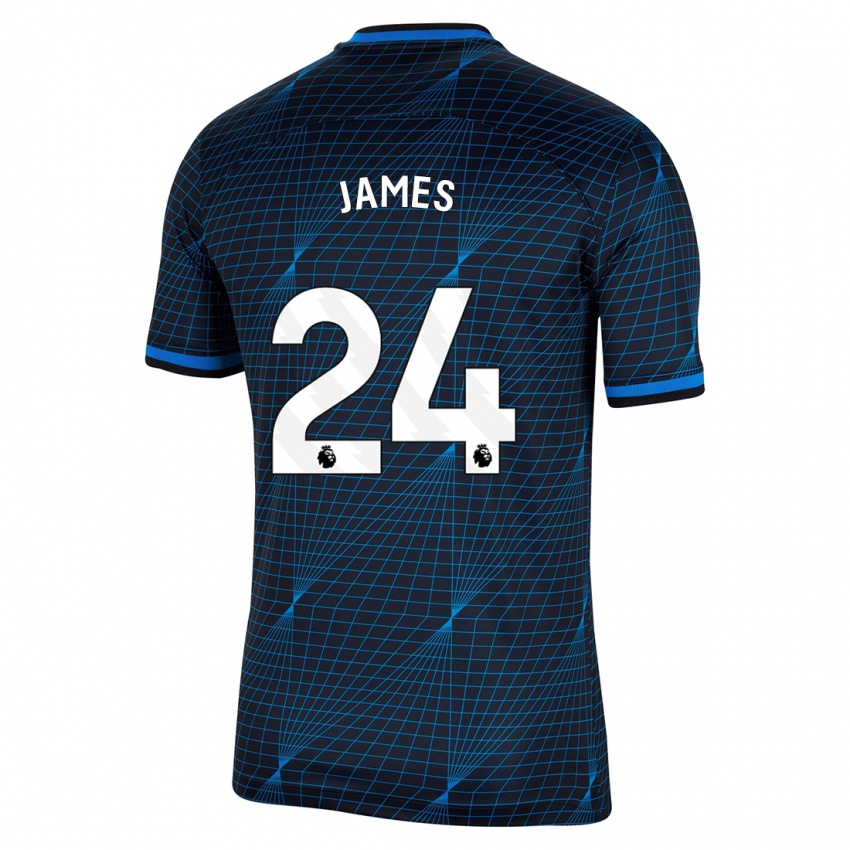 Mujer Camiseta Reece James #24 Azul Oscuro 2ª Equipación 2023/24 La Camisa