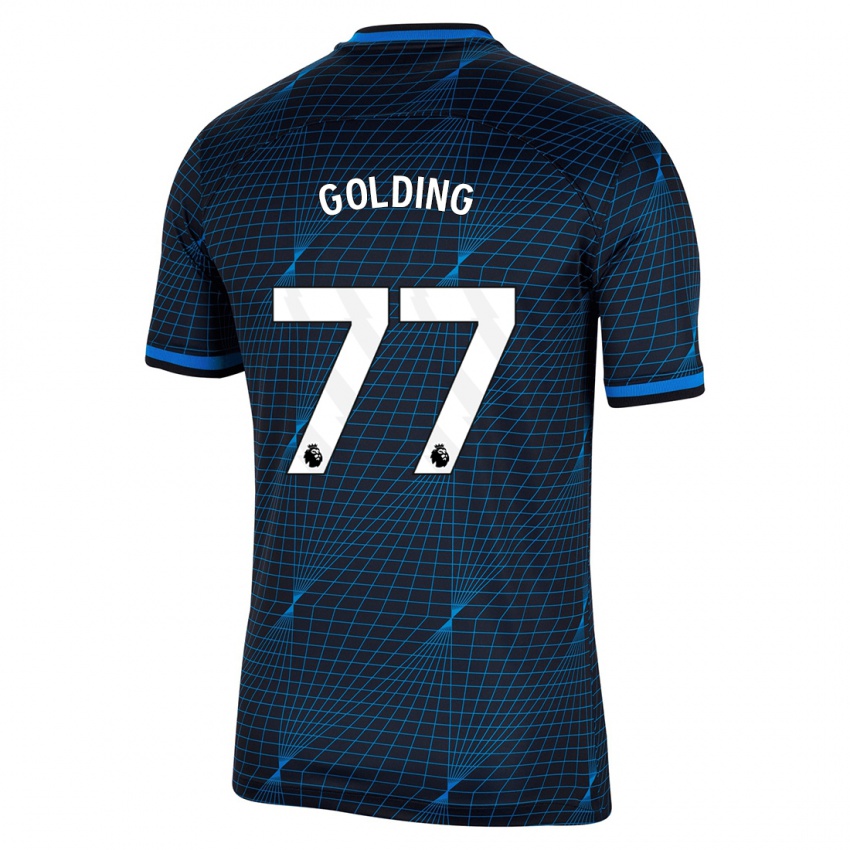 Mujer Camiseta Michael Golding #77 Azul Oscuro 2ª Equipación 2023/24 La Camisa