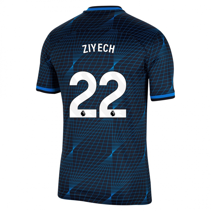 Mujer Camiseta Hakim Ziyech #22 Azul Oscuro 2ª Equipación 2023/24 La Camisa