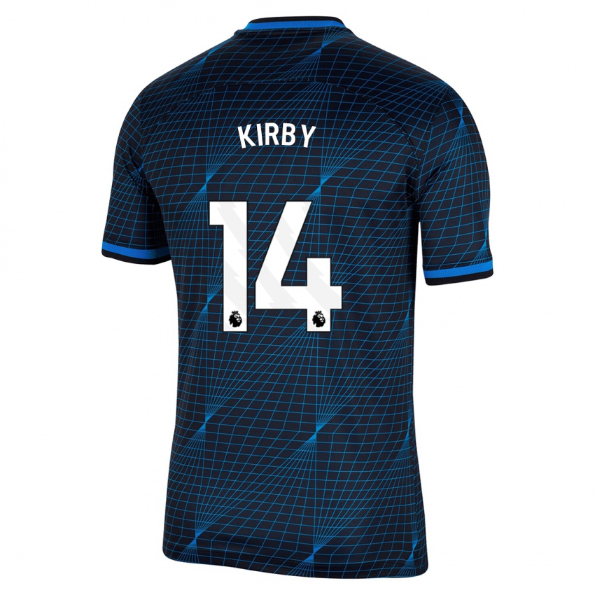 Mujer Camiseta Fran Kirby #14 Azul Oscuro 2ª Equipación 2023/24 La Camisa