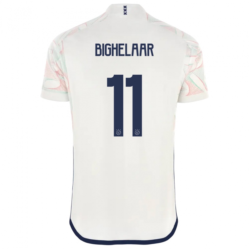 Mujer Camiseta Marjolijn Van Den Bighelaar #11 Blanco 2ª Equipación 2023/24 La Camisa