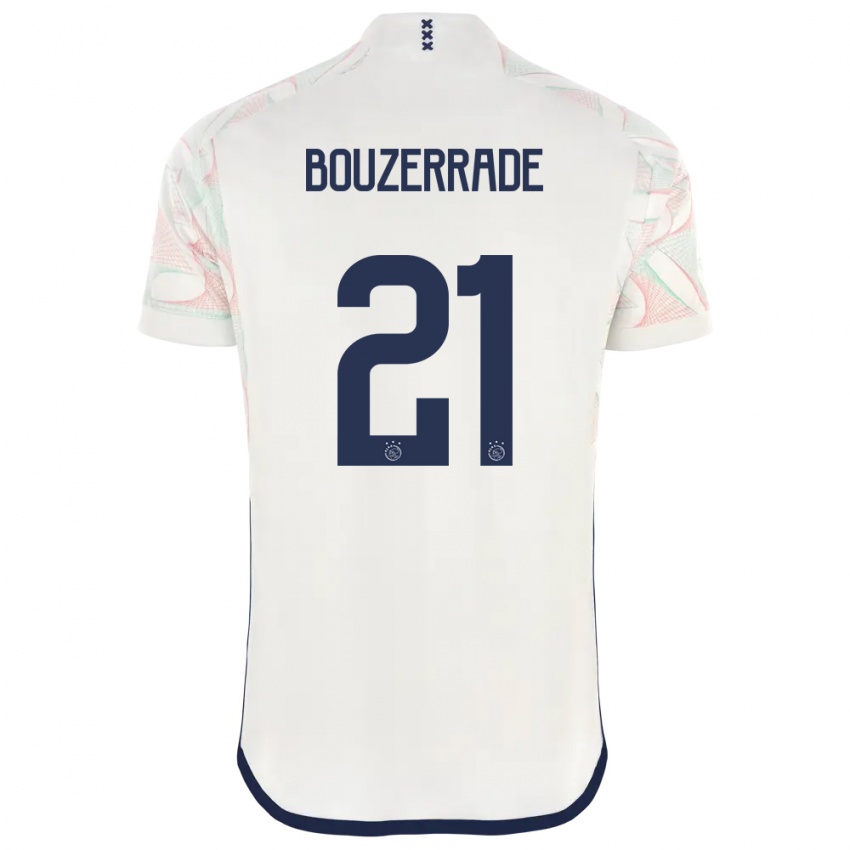 Mujer Camiseta Zaina Bouzerrade #21 Blanco 2ª Equipación 2023/24 La Camisa