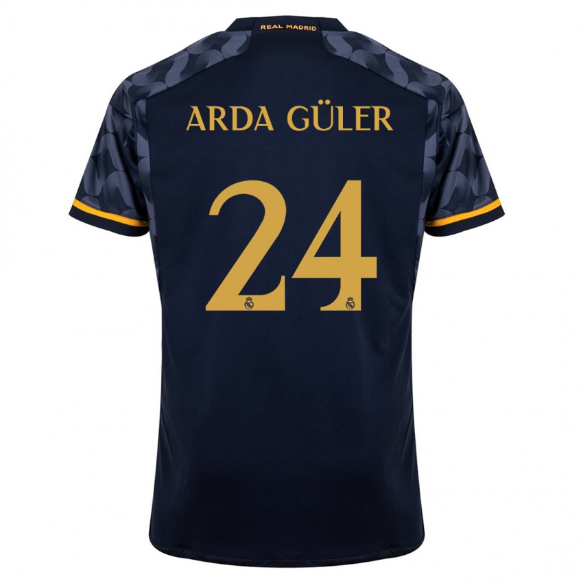 Mujer Camiseta Arda Güler #24 Azul Oscuro 2ª Equipación 2023/24 La Camisa