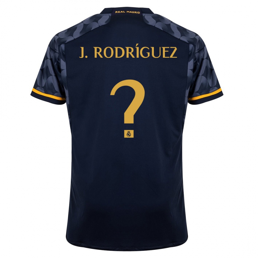 Mujer Camiseta Juan Rodríguez #0 Azul Oscuro 2ª Equipación 2023/24 La Camisa
