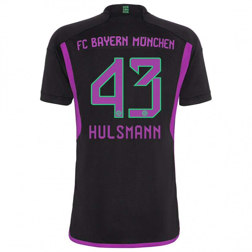 Mujer Camiseta Tom Hulsmann #43 Negro 2ª Equipación 2023/24 La Camisa