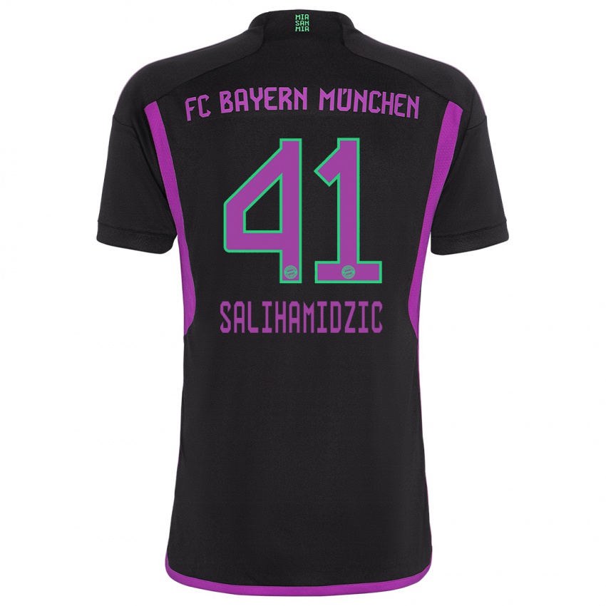 Mujer Camiseta Nick Salihamidzic #41 Negro 2ª Equipación 2023/24 La Camisa