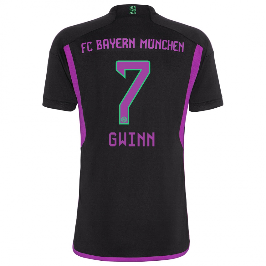 Mujer Camiseta Giulia Gwinn #7 Negro 2ª Equipación 2023/24 La Camisa