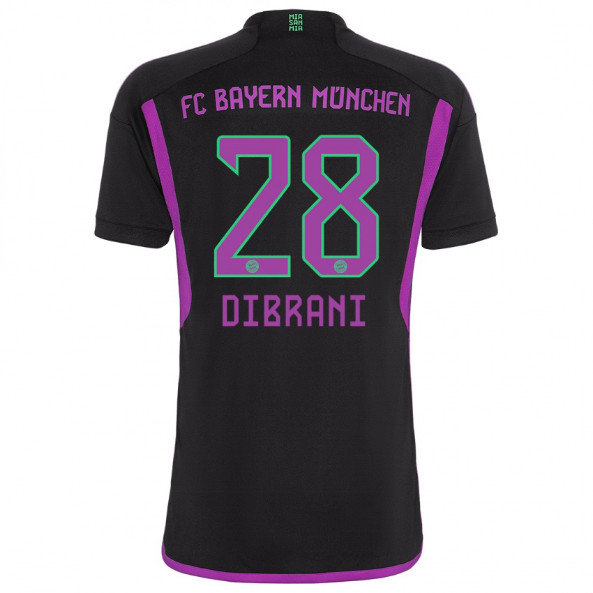 Mujer Camiseta Benjamin Dibrani #28 Negro 2ª Equipación 2023/24 La Camisa