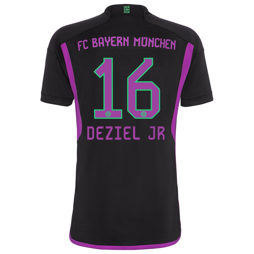 Mujer Camiseta Robert Deziel Jr #16 Negro 2ª Equipación 2023/24 La Camisa