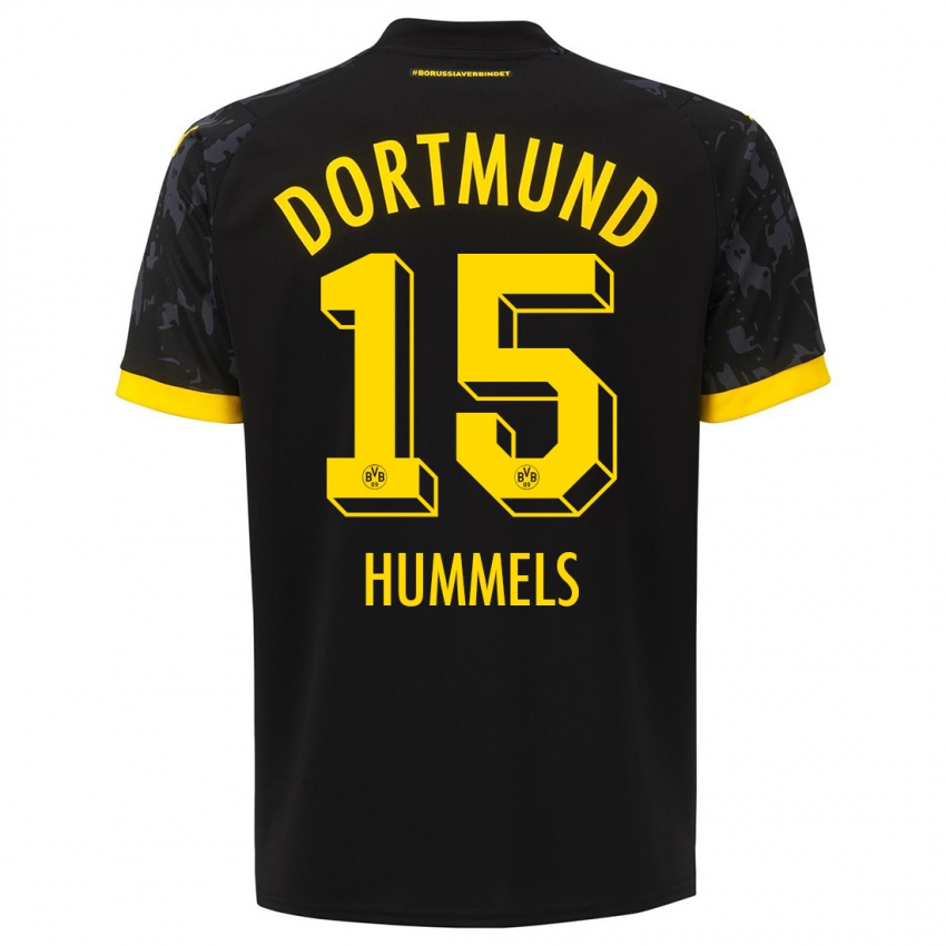 Mujer Camiseta Mats Hummels #15 Negro 2ª Equipación 2023/24 La Camisa