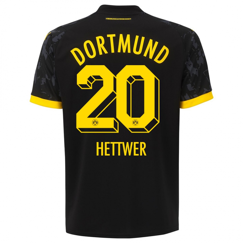 Mujer Camiseta Julian Hettwer #20 Negro 2ª Equipación 2023/24 La Camisa