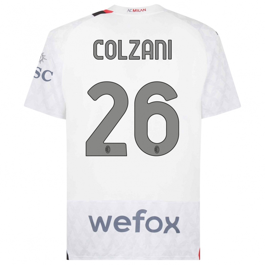 Mujer Camiseta Edoardo Colzani #26 Blanco 2ª Equipación 2023/24 La Camisa
