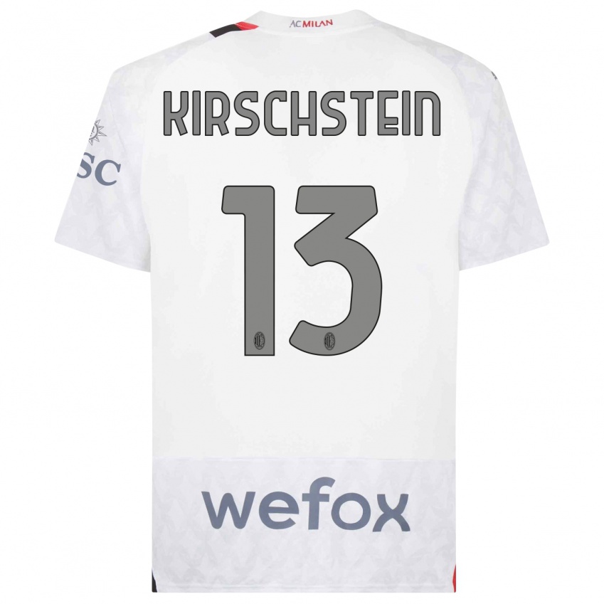 Mujer Camiseta Merle Kirschstein #13 Blanco 2ª Equipación 2023/24 La Camisa