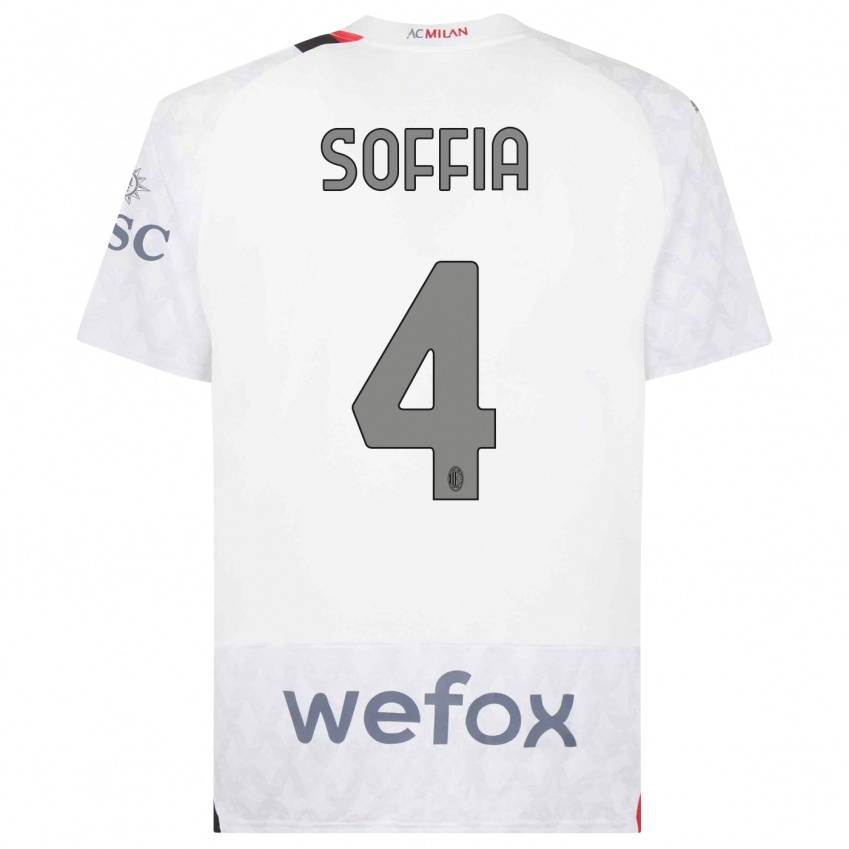 Mujer Camiseta Angelica Soffia #4 Blanco 2ª Equipación 2023/24 La Camisa