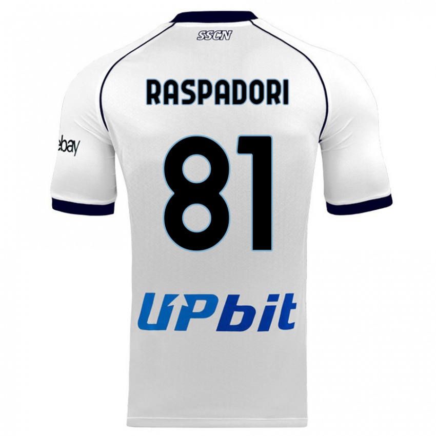 Mujer Camiseta Giacomo Raspadori #81 Blanco 2ª Equipación 2023/24 La Camisa