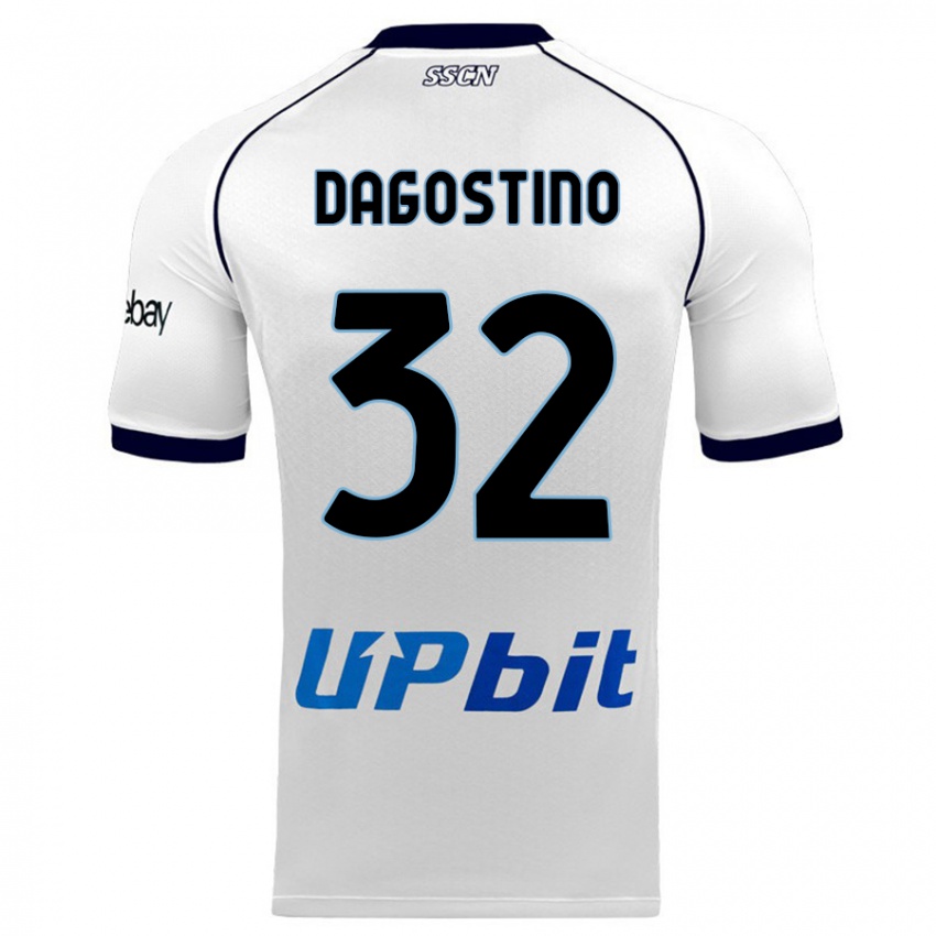 Mujer Camiseta Giuseppe Dagostino #32 Blanco 2ª Equipación 2023/24 La Camisa