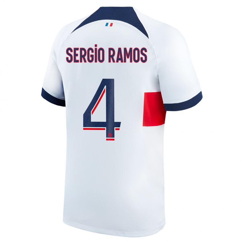Mujer Camiseta Sergio Ramos #4 Blanco 2ª Equipación 2023/24 La Camisa
