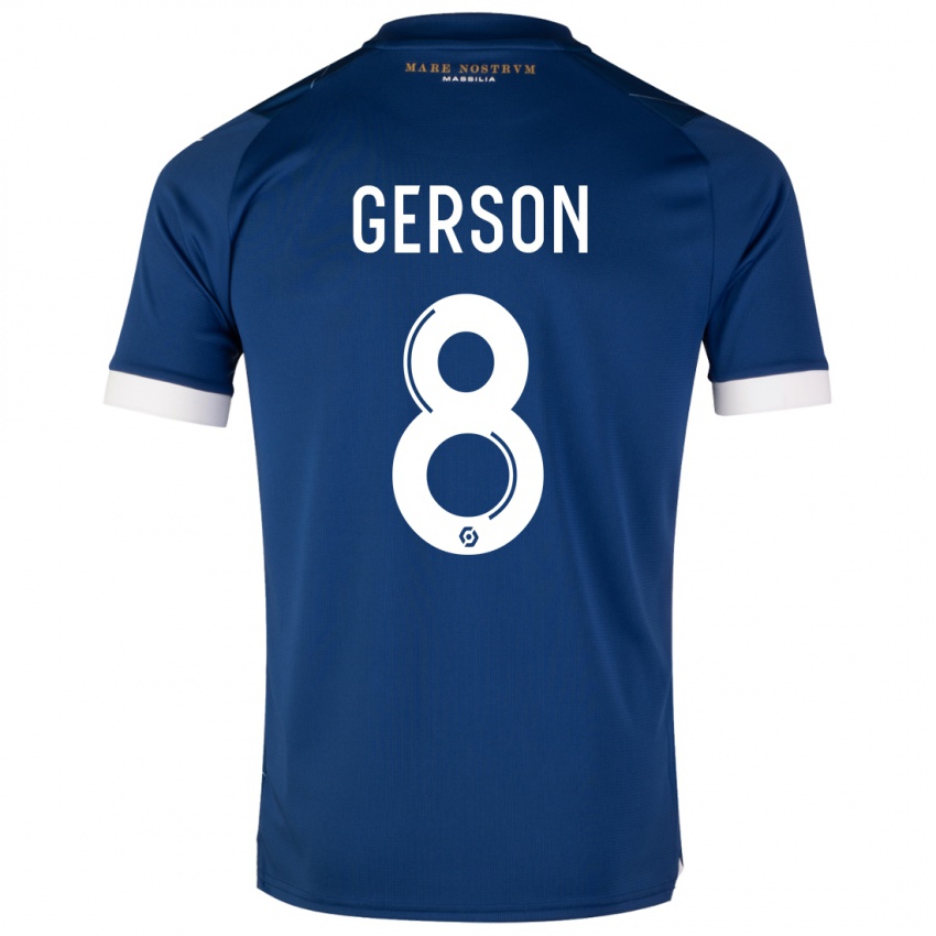 Mujer Camiseta Gerson #8 Azul Oscuro 2ª Equipación 2023/24 La Camisa