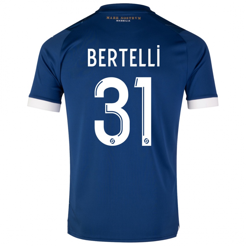 Mujer Camiseta Ugo Bertelli #31 Azul Oscuro 2ª Equipación 2023/24 La Camisa