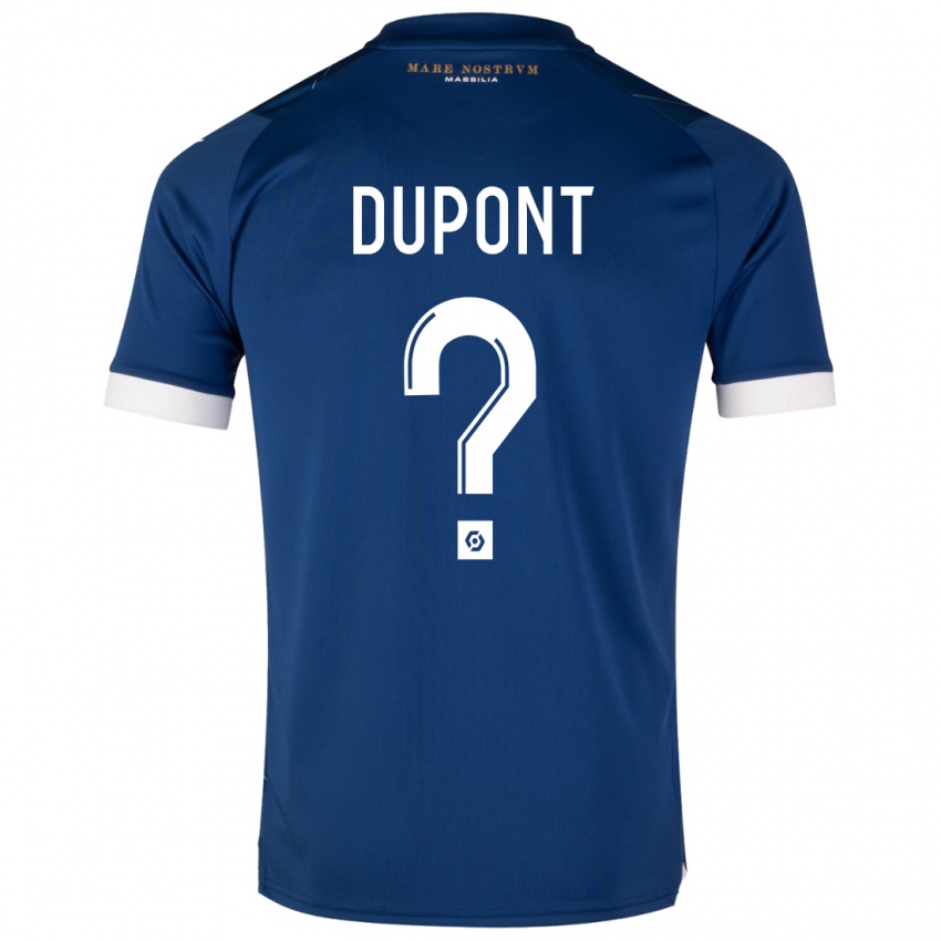 Mujer Camiseta Hugo Dupont #0 Azul Oscuro 2ª Equipación 2023/24 La Camisa