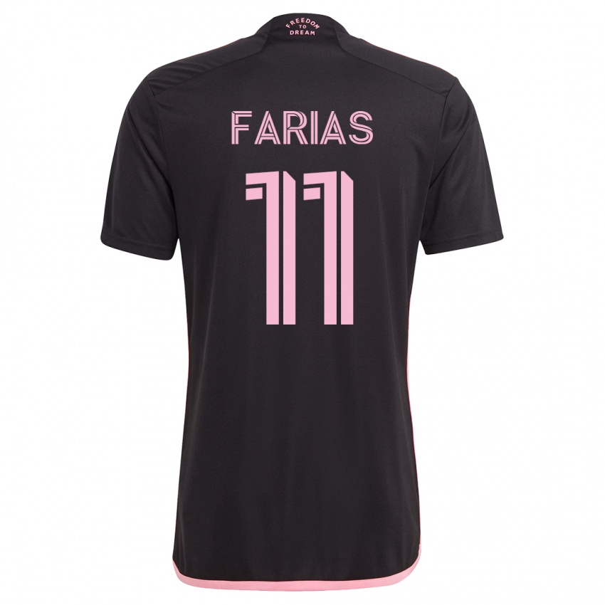 Mujer Camiseta Facundo Farías #11 Negro 2ª Equipación 2023/24 La Camisa