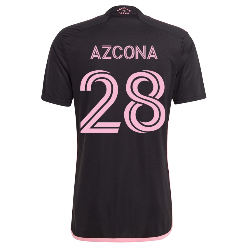 Mujer Camiseta Edison Azcona #28 Negro 2ª Equipación 2023/24 La Camisa