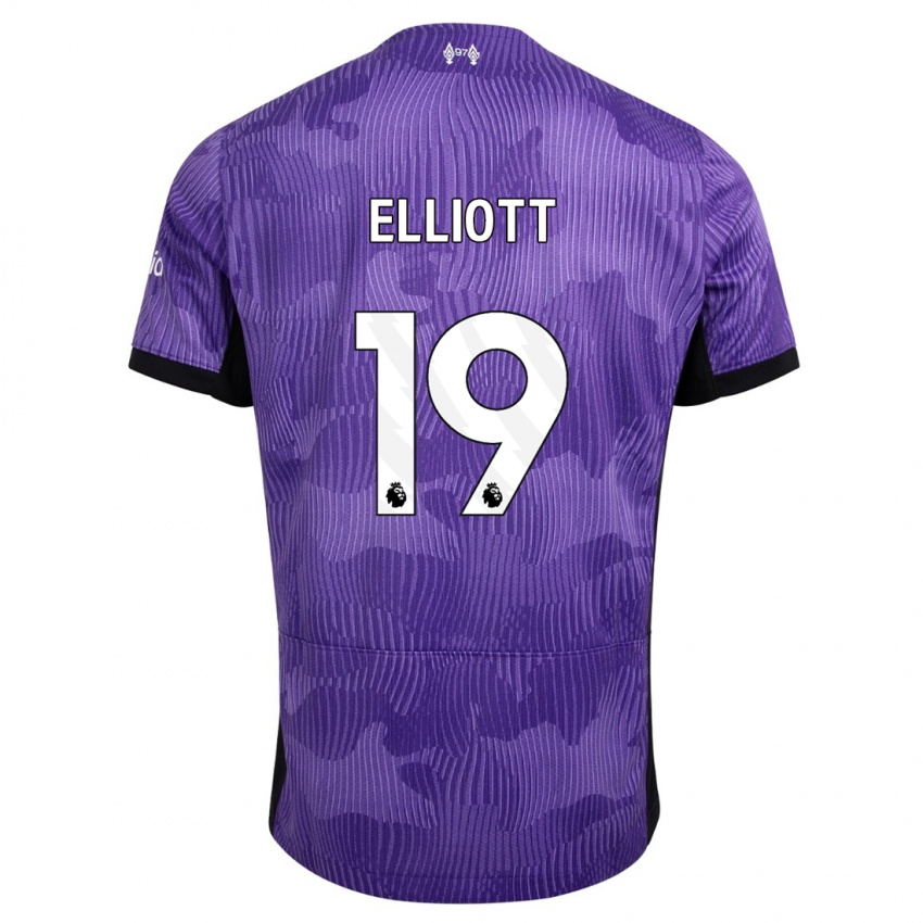 Mujer Camiseta Harvey Elliott #19 Púrpura Equipación Tercera 2023/24 La Camisa