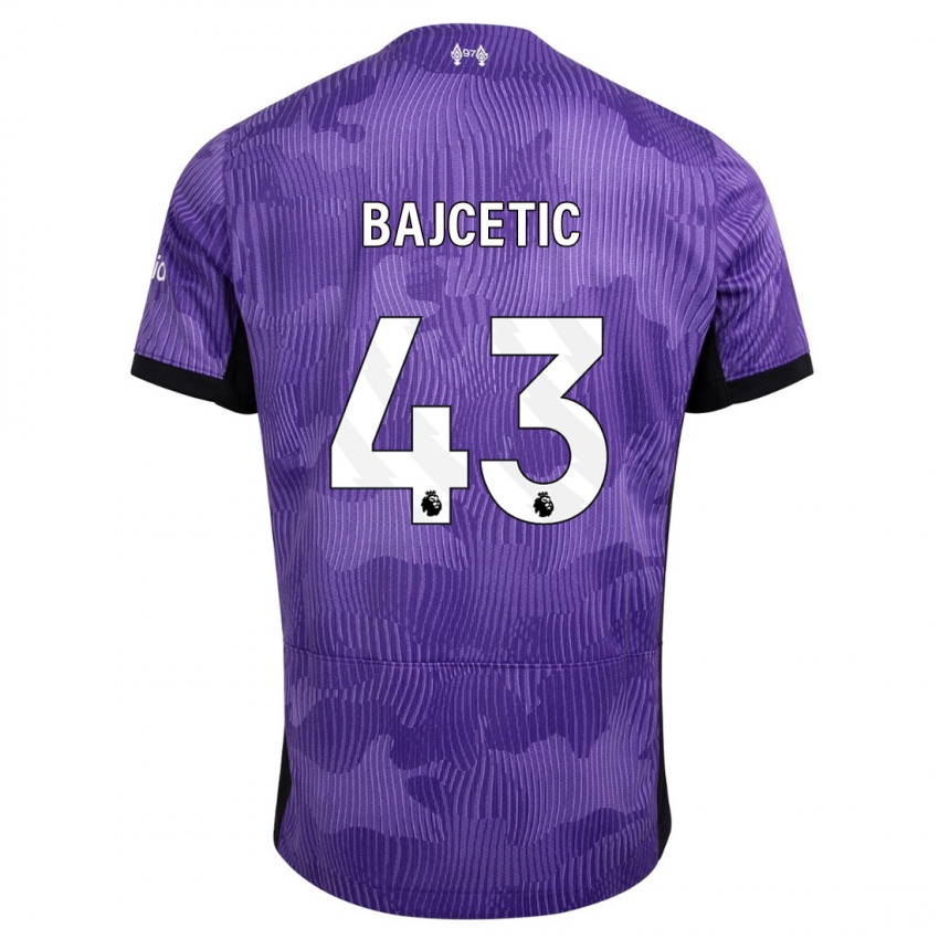 Mujer Camiseta Stefan Bajcetic #43 Púrpura Equipación Tercera 2023/24 La Camisa